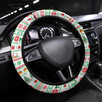 Vatican Christmas Steering Wheel Cover with Bethlehem Silhouette Yellow Red Green Pattern and Baby Jesus Manger - Wonder Print Shop