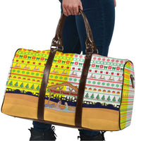 Vatican Christmas Travel Bag with Bethlehem Silhouette Yellow Red Green Pattern and Baby Jesus Manger - Wonder Print Shop