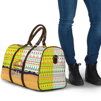 Vatican Christmas Travel Bag with Bethlehem Silhouette Yellow Red Green Pattern and Baby Jesus Manger - Wonder Print Shop