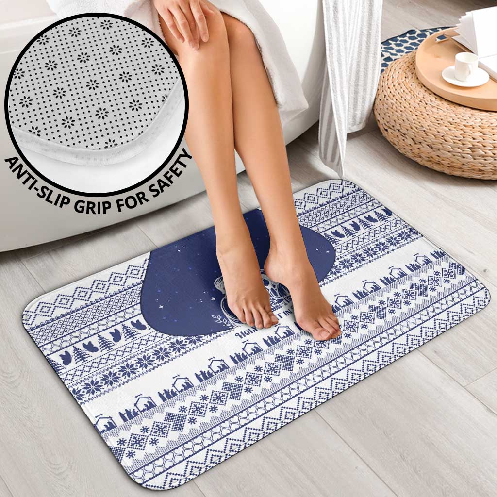 Vatican Christmas Bathroom Set with Holy Family Nativity Scene Snowflake Pattern and Starry Night - Wonder Print Shop