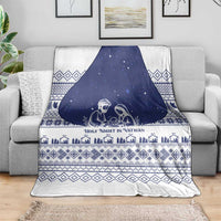 Vatican Christmas Blanket with Holy Family Nativity Scene Snowflake Pattern and Starry Night - undefined