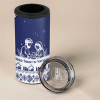 Vatican Christmas 4 in 1 Can Cooler Tumbler with Holy Family Nativity Scene Snowflake Pattern and Starry Night - Wonder Print Shop