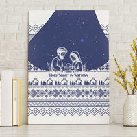 Vatican Christmas Canvas Wall Art with Holy Family Nativity Scene Snowflake Pattern and Starry Night - Wonder Print Shop