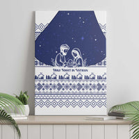 Vatican Christmas Canvas Wall Art with Holy Family Nativity Scene Snowflake Pattern and Starry Night - Wonder Print Shop