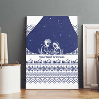 Vatican Christmas Canvas Wall Art with Holy Family Nativity Scene Snowflake Pattern and Starry Night - Wonder Print Shop