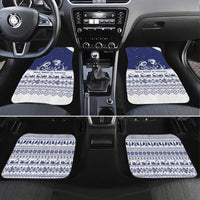Vatican Christmas Car Mats with Holy Family Nativity Scene Snowflake Pattern and Starry Night - Wonder Print Shop