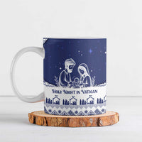Vatican Christmas Ceramic Mug with Holy Family Nativity Scene Snowflake Pattern and Starry Night - Wonder Print Shop