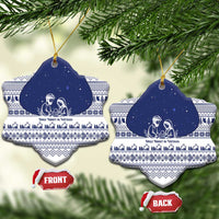Vatican Christmas Ceramic Ornament with Holy Family Nativity Scene Snowflake Pattern and Starry Night - Wonder Print Shop