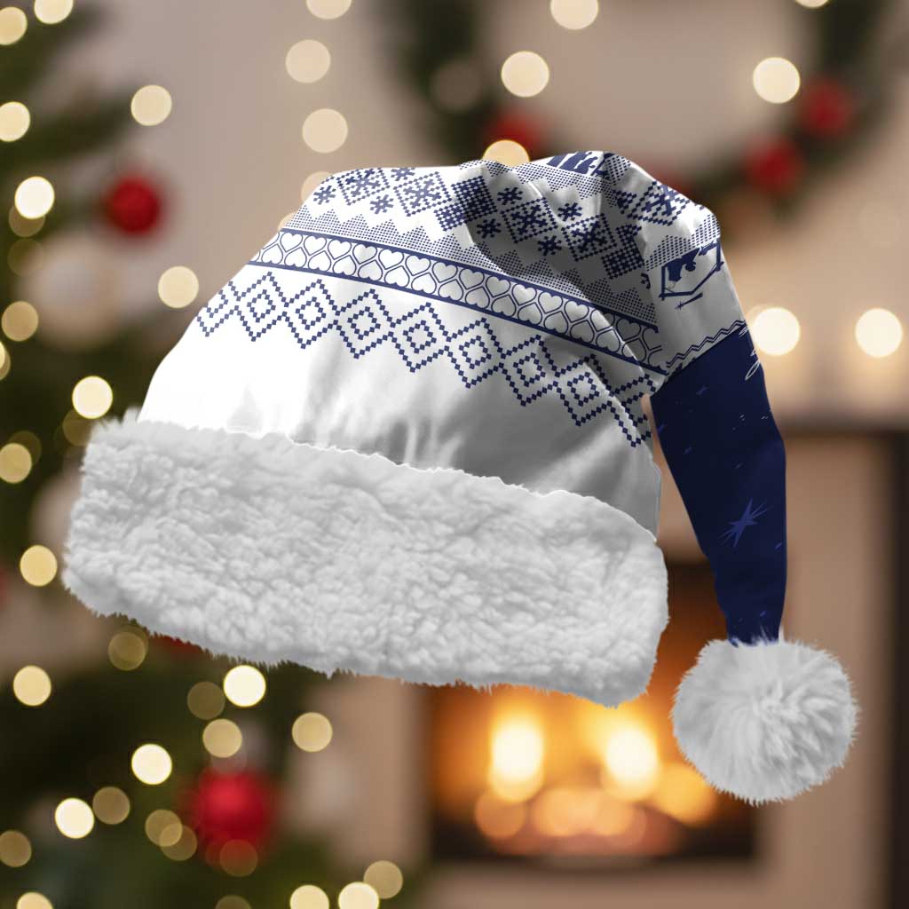 Vatican Christmas Santa Hat with Holy Family Nativity Scene Snowflake Pattern and Starry Night - Wonder Print Shop
