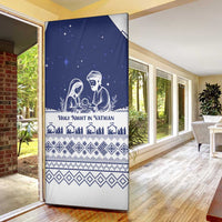 Vatican Christmas Door Cover with Holy Family Nativity Scene Snowflake Pattern and Starry Night - Wonder Print Shop
