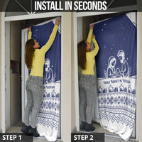 Vatican Christmas Door Cover with Holy Family Nativity Scene Snowflake Pattern and Starry Night - Wonder Print Shop