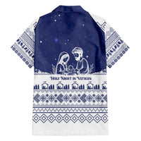 Vatican Christmas Family Matching Puletasi and Hawaiian Shirt with Holy Family Nativity Scene Snowflake Pattern and Starry Night - Wonder Print Shop