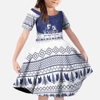 Vatican Christmas Family Matching Summer Maxi Dress and Hawaiian Shirt with Holy Family Nativity Scene Snowflake Pattern and Starry Night - Wonder Print Shop