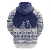 Vatican Christmas Hoodie with Holy Family Nativity Scene Snowflake Pattern and Starry Night - Wonder Print Shop