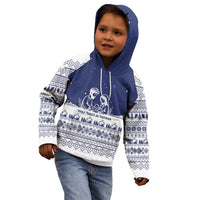 Vatican Christmas Kid Hoodie with Holy Family Nativity Scene Snowflake Pattern and Starry Night - Wonder Print Shop