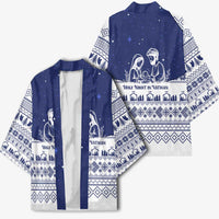 Vatican Christmas Kimono with Holy Family Nativity Scene Snowflake Pattern and Starry Night - Wonder Print Shop