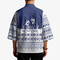 Vatican Christmas Kimono with Holy Family Nativity Scene Snowflake Pattern and Starry Night - Wonder Print Shop
