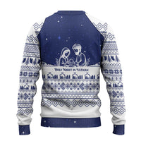 Vatican Christmas Ugly Christmas Sweater with Holy Family Nativity Scene Snowflake Pattern and Starry Night - Wonder Print Shop