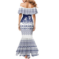 Vatican Christmas Mermaid Dress with Holy Family Nativity Scene Snowflake Pattern and Starry Night - Wonder Print Shop