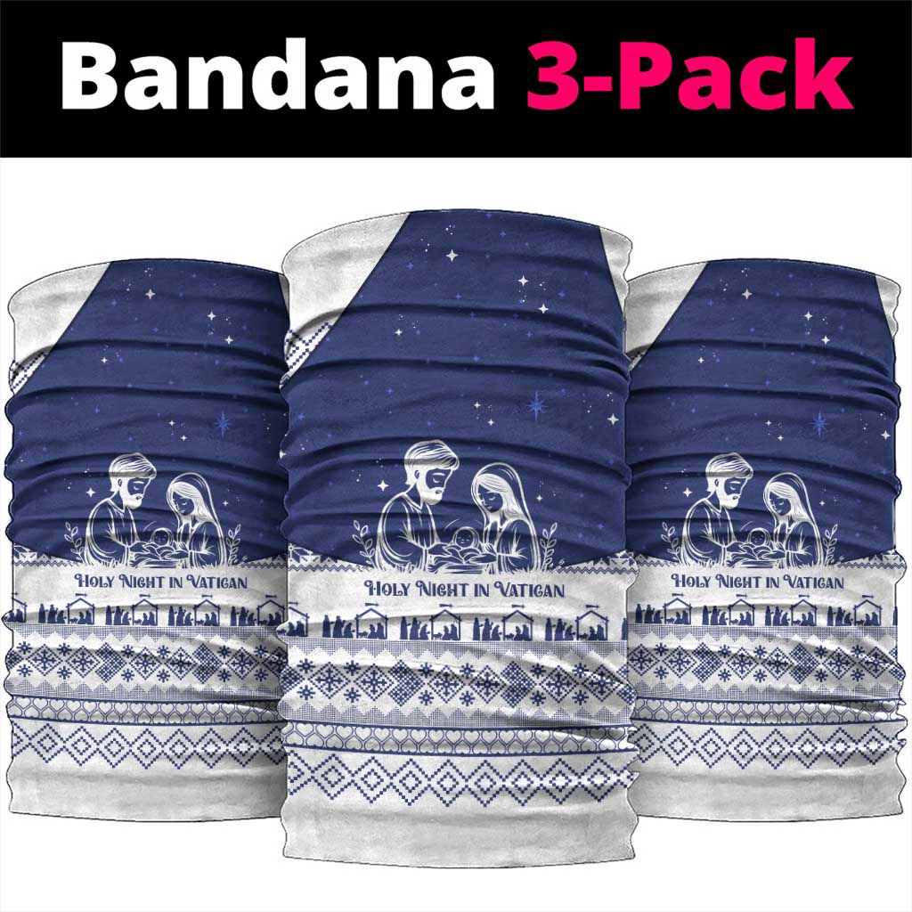 Vatican Christmas Neck Gaiter with Holy Family Nativity Scene Snowflake Pattern and Starry Night - Wonder Print Shop