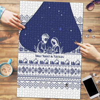 Vatican Christmas Puzzle with Holy Family Nativity Scene Snowflake Pattern and Starry Night - Wonder Print Shop