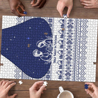 Vatican Christmas Puzzle with Holy Family Nativity Scene Snowflake Pattern and Starry Night - Wonder Print Shop