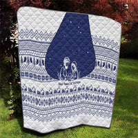 Vatican Christmas Quilt with Holy Family Nativity Scene Snowflake Pattern and Starry Night - Wonder Print Shop