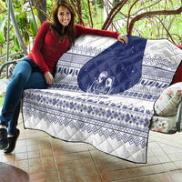 Vatican Christmas Quilt with Holy Family Nativity Scene Snowflake Pattern and Starry Night - Wonder Print Shop