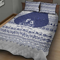 Vatican Christmas Quilt Bed Set with Holy Family Nativity Scene Snowflake Pattern and Starry Night - Wonder Print Shop