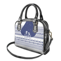Vatican Christmas Shoulder Handbag with Holy Family Nativity Scene Snowflake Pattern and Starry Night - Wonder Print Shop