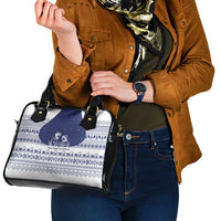 Vatican Christmas Shoulder Handbag with Holy Family Nativity Scene Snowflake Pattern and Starry Night - Wonder Print Shop