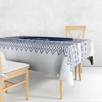 Vatican Christmas Tablecloth with Holy Family Nativity Scene Snowflake Pattern and Starry Night - Wonder Print Shop