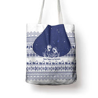 Vatican Christmas Tote Bag with Holy Family Nativity Scene Snowflake Pattern and Starry Night - undefined