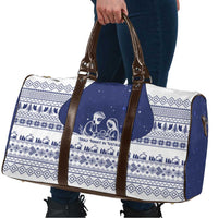 Vatican Christmas Travel Bag with Holy Family Nativity Scene Snowflake Pattern and Starry Night - Wonder Print Shop