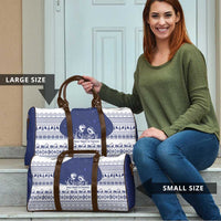 Vatican Christmas Travel Bag with Holy Family Nativity Scene Snowflake Pattern and Starry Night - Wonder Print Shop