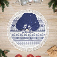 Vatican Christmas Tree Skirt with Holy Family Nativity Scene Snowflake Pattern and Starry Night - Wonder Print Shop