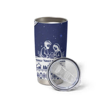 Vatican Christmas Tumbler Cup with Holy Family Nativity Scene Snowflake Pattern and Starry Night - Wonder Print Shop