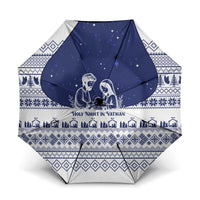 Vatican Christmas Umbrella with Holy Family Nativity Scene Snowflake Pattern and Starry Night - Wonder Print Shop
