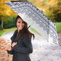 Vatican Christmas Umbrella with Holy Family Nativity Scene Snowflake Pattern and Starry Night - Wonder Print Shop