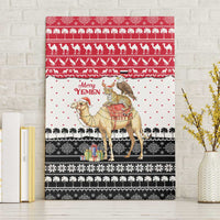 Yemen Christmas Canvas Wall Art with Camel Leopard Falcon Red Black White Snowflake - undefined