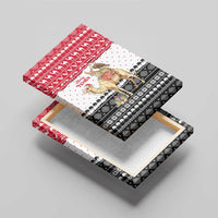 Yemen Christmas Canvas Wall Art with Camel Leopard Falcon Red Black White Snowflake - undefined