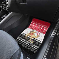 Yemen Christmas Car Mats with Camel Leopard Falcon Red Black White Snowflake - Wonder Print Shop