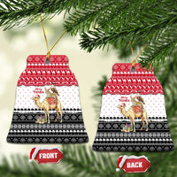 Yemen Christmas Ceramic Ornament with Camel Leopard Falcon Red Black White Snowflake - Wonder Print Shop