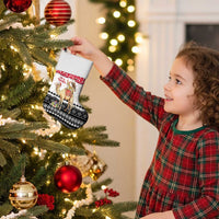 Yemen Christmas Stocking with Camel Leopard Falcon Red Black White Snowflake - Wonder Print Shop