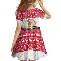 Yemen Christmas Family Matching Puletasi and Hawaiian Shirt with Camel Leopard Falcon Red Black White Snowflake - Wonder Print Shop