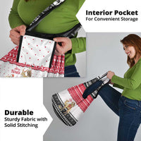 Yemen Christmas Grocery Bag with Camel Leopard Falcon Red Black White Snowflake - Wonder Print Shop