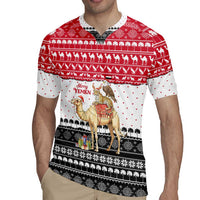 Yemen Christmas Rugby Jersey with Camel Leopard Falcon Red Black White Snowflake - Wonder Print Shop