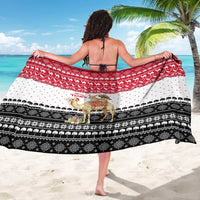 Yemen Christmas Sarong with Camel Leopard Falcon Red Black White Snowflake - Wonder Print Shop