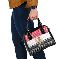 Yemen Christmas Shoulder Handbag with Camel Leopard Falcon Red Black White Snowflake - Wonder Print Shop