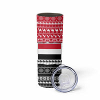 Yemen Christmas Skinny Tumbler with Camel Leopard Falcon Red Black White Snowflake - Wonder Print Shop